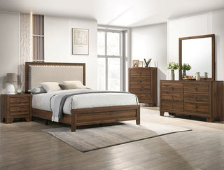 SETB9255 MILLIE KING UPHOLSTERED BED GROUP BROWN