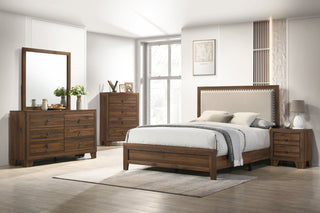 SETB9255 MILLIE QUEEN UPHOLSTERED BED GROUP BROWN