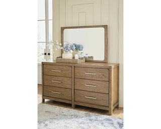 Cabalynn King Upholstered Bed, Dresser and Mirror