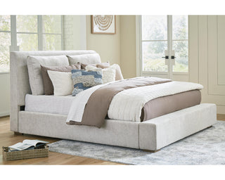 Cabalynn King Upholstered Bed, Dresser and Mirror