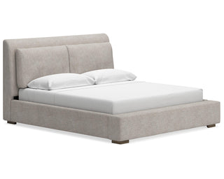 Cabalynn California King Upholstered Bed, Dresser and Mirror