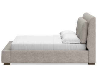 Cabalynn California King Upholstered Bed, Dresser and Mirror