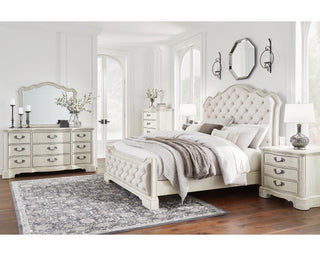 Arlendyne King Panel Bed, Dresser, Mirror, Chest and 2 Nightstands