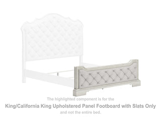 Arlendyne King/California King Upholstered Panel Footboard with Slats