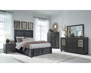Foyland Queen Panel Storage Bed, Dresser and Mirror