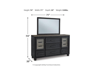 Foyland Queen Panel Storage Bed, Dresser and Mirror