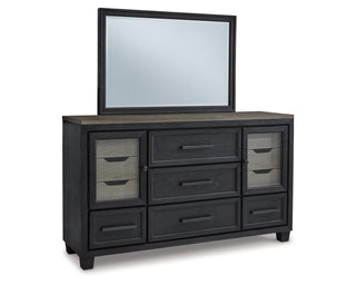Foyland King Panel Storage Bed, Dresser and Mirror