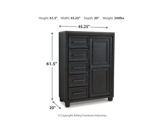 Foyland Cal King Panel Storage Bed, Dresser, Mirror, Chest and Nightstand