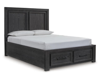 Foyland Queen Storage Bed, Dresser, Mirror and Nightstand
