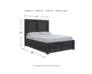 Foyland Queen Storage Bed, Dresser, Mirror and Nightstand