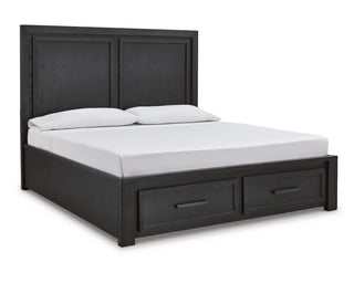 Foyland King Panel Storage Bed, Dresser and Mirror