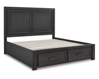Foyland King Panel Storage Bed, Dresser and Mirror