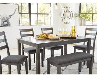 Bridson Dining Table and Chairs with Bench (Set of 6)