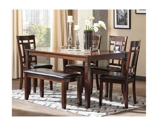 Bennox Dining Table and Chairs with Bench (Set of 6)