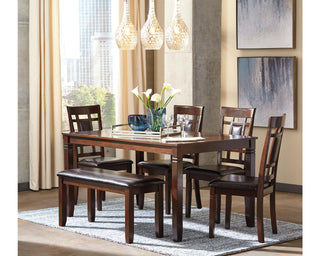 Bennox Dining Table and Chairs with Bench (Set of 6)