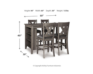 Caitbrook Counter Height Dining Table and 4 Barstools