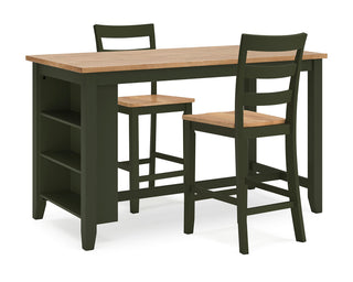 Gesthaven Counter Height Dining Table and 2 Barstools