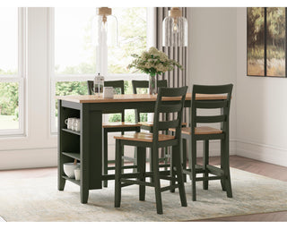 Gesthaven Counter Height Dining Table and 4 Barstools