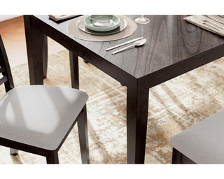 Langwest Dining Table and 4 Chairs and Bench (Set of 6)