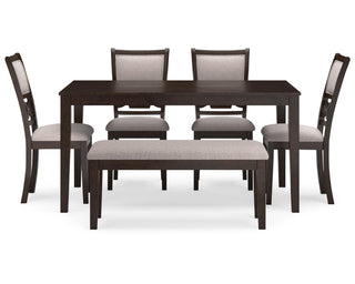 Langwest Dining Table and 4 Chairs and Bench (Set of 6)