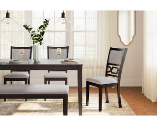 Langwest Dining Table and 4 Chairs and Bench (Set of 6)