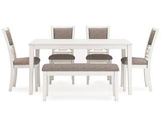 Erinberg Dining Table and 4 Chairs and Bench (Set of 6)