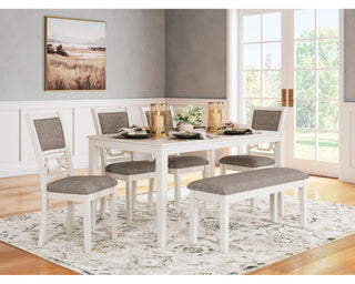Erinberg Dining Table and 4 Chairs and Bench (Set of 6)