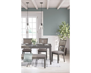 Wrenning Dining Table and 4 Chairs and Bench (Set of 6)