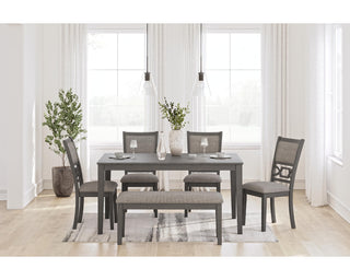 Wrenning Dining Table and 4 Chairs and Bench (Set of 6)