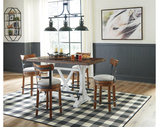 Valebeck Counter Height Dining Table and 4 Barstools