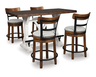 Valebeck Counter Height Dining Table and 4 Barstools