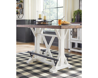 Valebeck Counter Height Dining Table and 4 Barstools