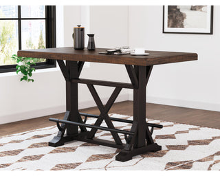 Valebeck Counter Height Dining Table and 6 Barstools