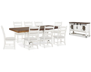 Valebeck Dining Table and 8 Chairs with Server