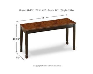 Owingsville Dining Table and 4 Chairs and Bench