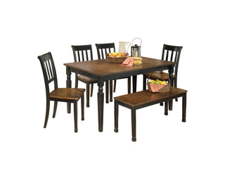 Owingsville Dining Table and 4 Chairs and Bench