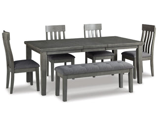 Hallanden Dining Table, 4 Chairs, and Bench