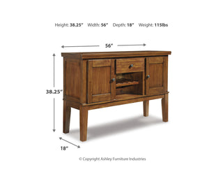 Ralene Dining Table with 4 Chairs, Bench and Server