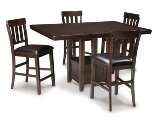 Haddigan Counter Height Dining Table with 4 Barstools