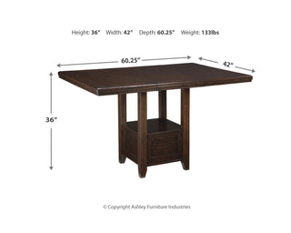 Haddigan Counter Height Dining Table, 4 Barstools and Server