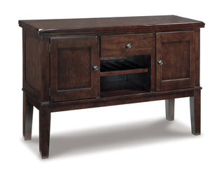 Haddigan Counter Height Dining Table, 4 Barstools and Server