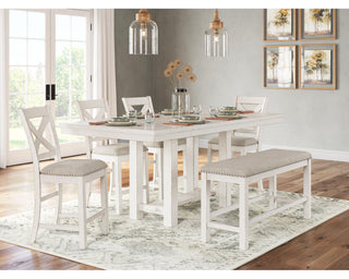Robbinsdale Counter Height Dining Table, 4 Barstools and Bench