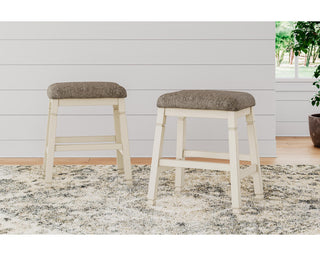Bolanburg Counter Height Dining Table, 4 Stools, Bench and 2 Display Cabinets