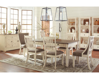 Bolanburg Dining Table, 4 Chairs, Bench, Server and Display Cabinet