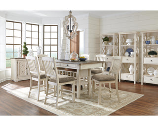 Bolanburg Counter Height Table with 6 Barstools, Server and Display Cabinet