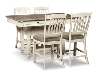 Bolanburg Counter Height Dining Table and 4 Barstools with Display Cabinet