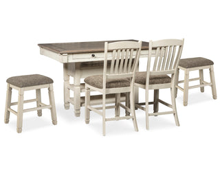 Bolanburg Counter Height Dining Table and 4 Barstools