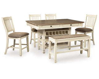 Bolanburg Counter Height Dining Table and 4 Barstools and Bench