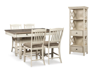 Bolanburg Counter Height Dining Table and 4 Barstools with Display Cabinet