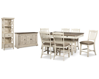 Bolanburg Counter Height Table with 6 Barstools, Server and Display Cabinet